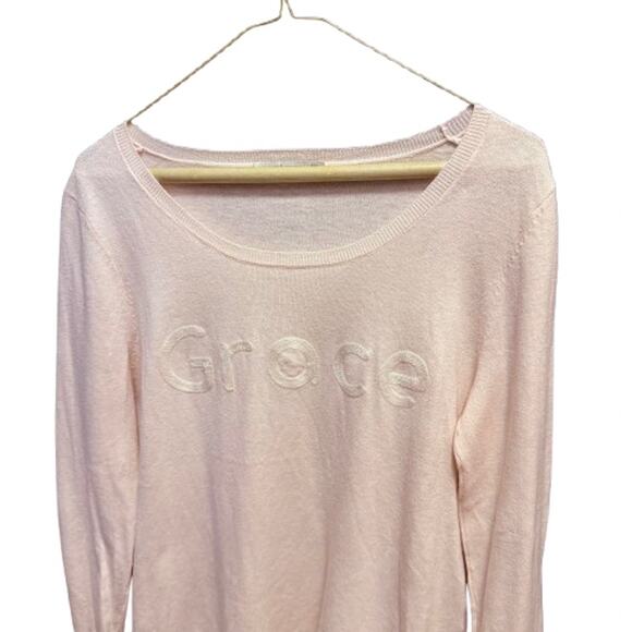 4 for $20 SALE- Subtle Luxury Light Pink "Grace" Cotton Blend Sweater-Sz S/M - Picture 2 of 8
